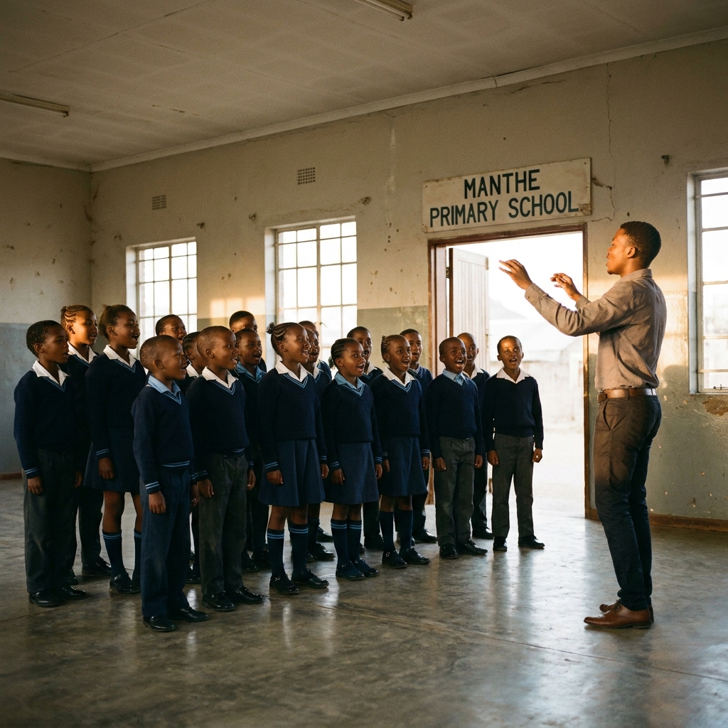 School choir rehearsal in the main hall