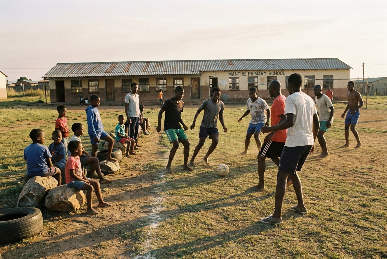 Saturday community football on the school field