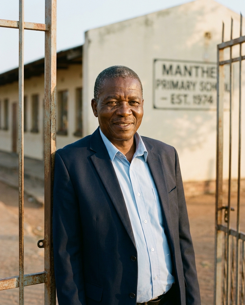 Mr Motlhabane Molaodiemang William, principal of Manthe Primary School